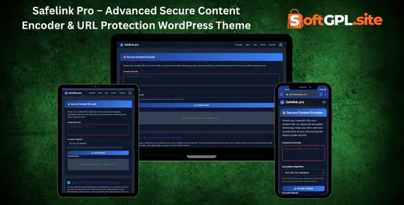 Safelink Pro – Advanced Secure Content Encoder & URL Protection WordPress Theme