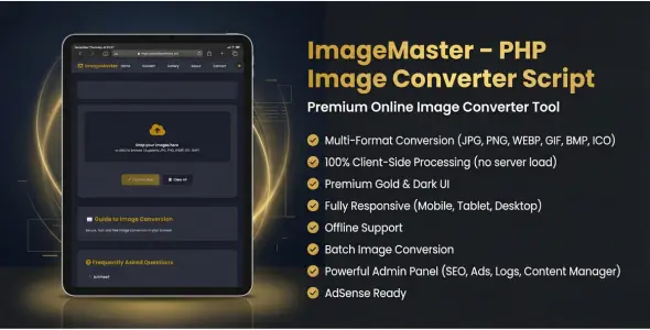 ImageMaster - Ultimate All-in-One Image Converter SaaS Script (No API Required)